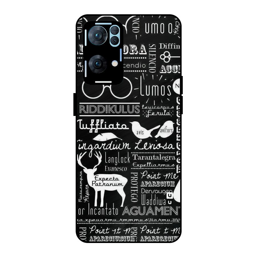 Deer Key Spell Metal Back Case for Oppo Reno7 Pro 5G