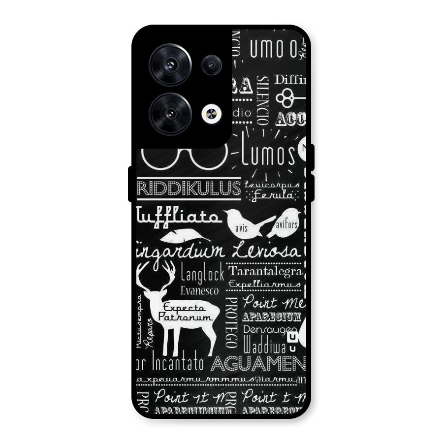 Deer Key Spell Metal Back Case for Oppo Reno8 5G