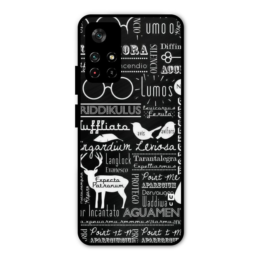 Deer Key Spell Metal Back Case for Poco M4 Pro 5G