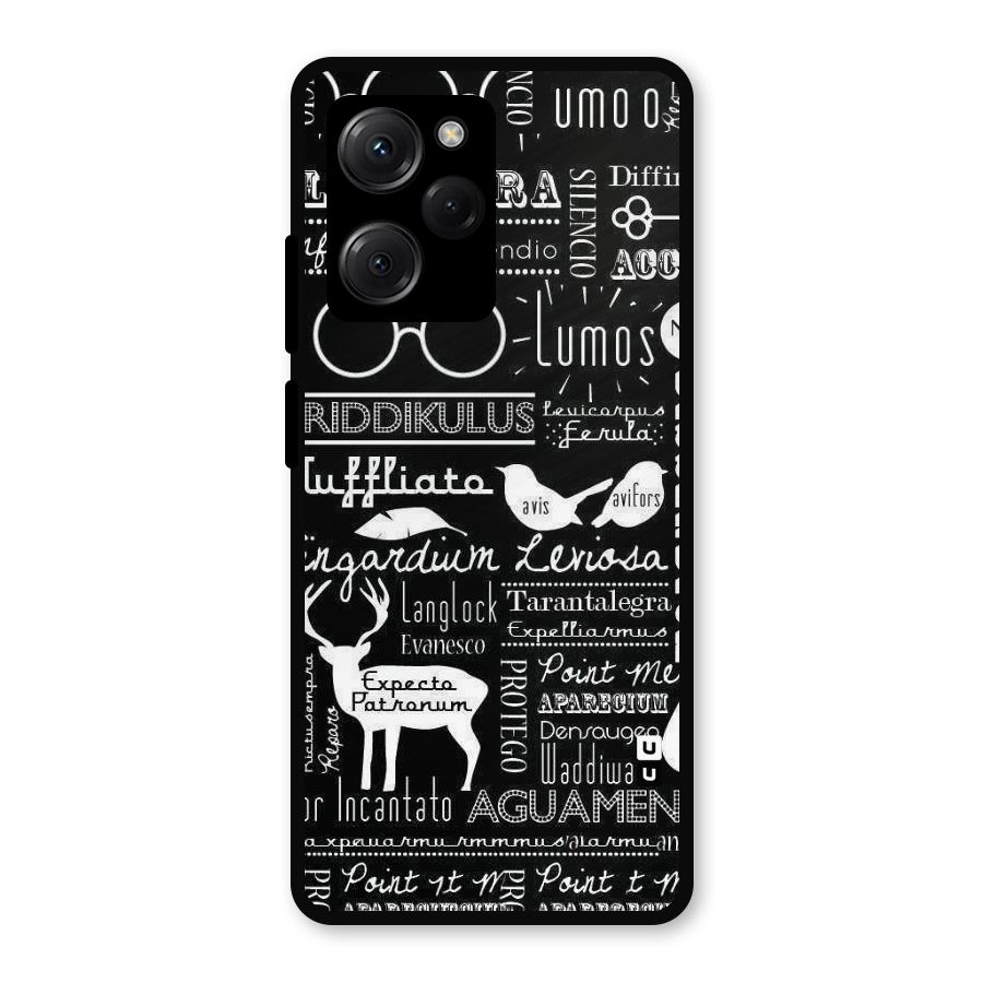 Deer Key Spell Metal Back Case for Poco X5 Pro