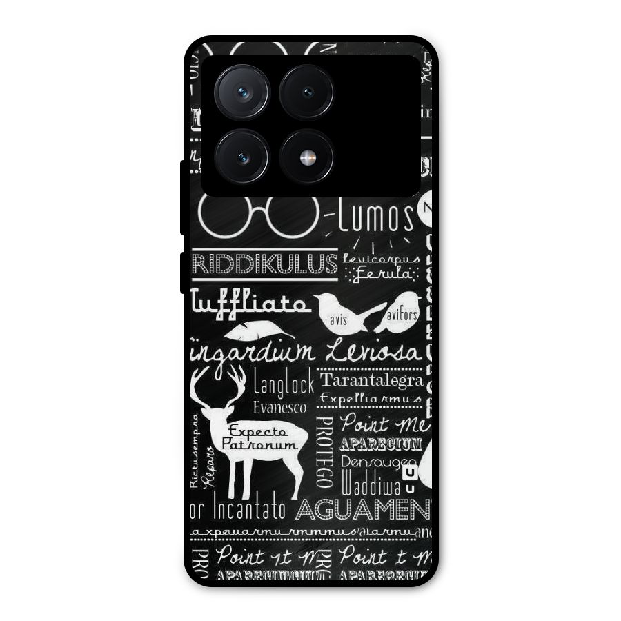 Deer Key Spell Metal Back Case for Poco X6 Pro