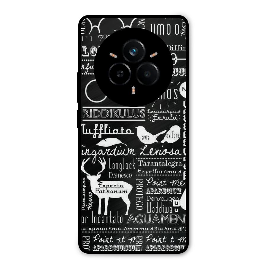 Deer Key Spell Metal Back Case for Realme 14 Pro