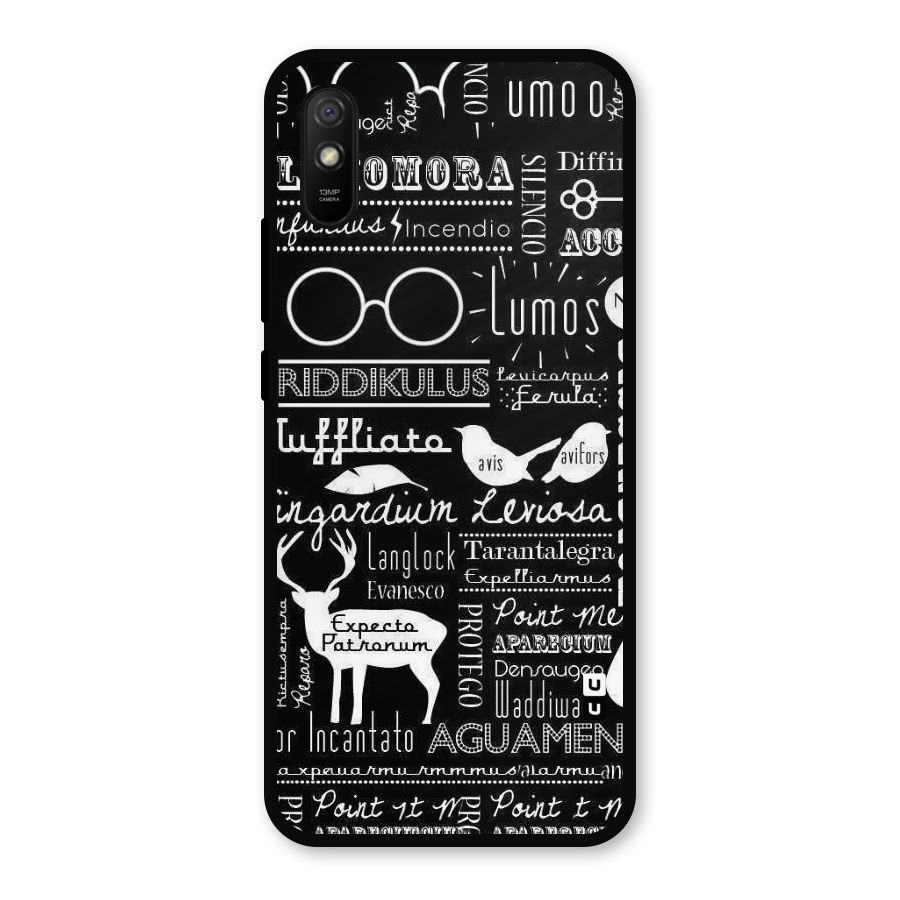 Deer Key Spell Metal Back Case for Redmi 9a