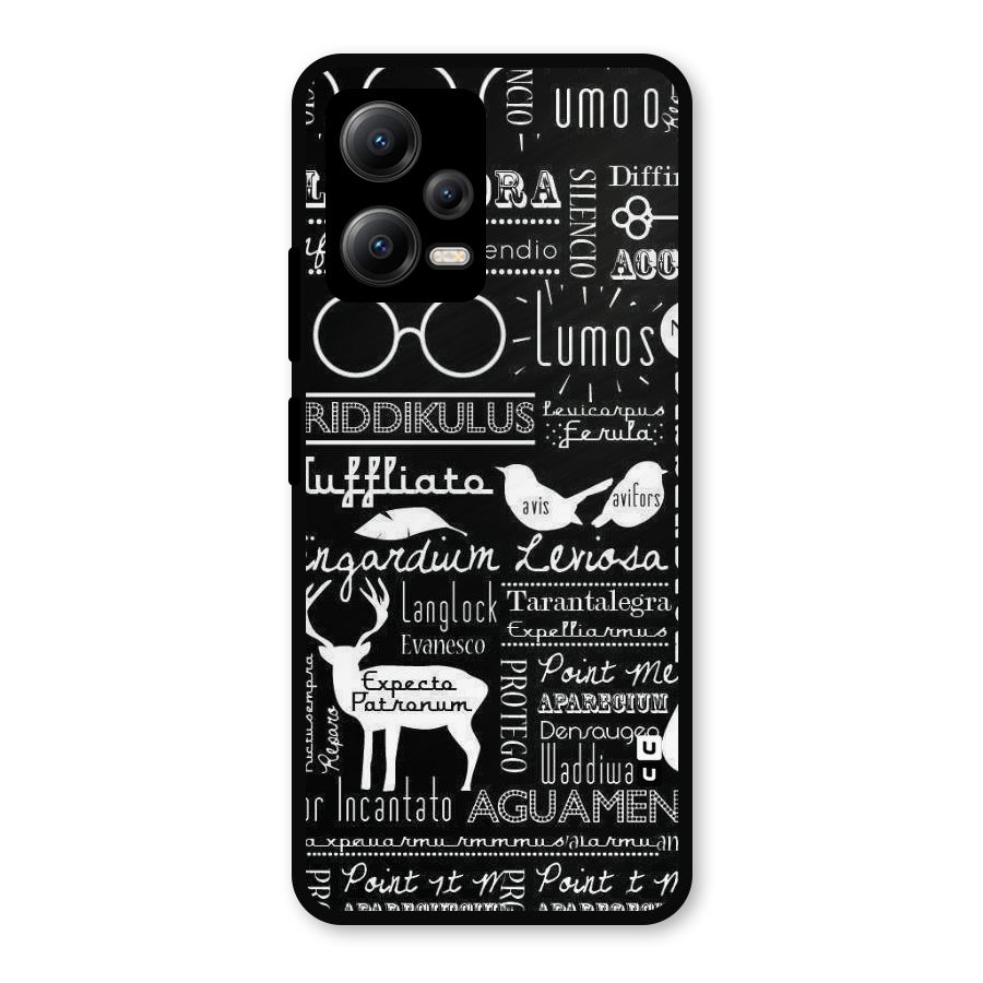 Deer Key Spell Metal Back Case for Redmi Note 12 5G