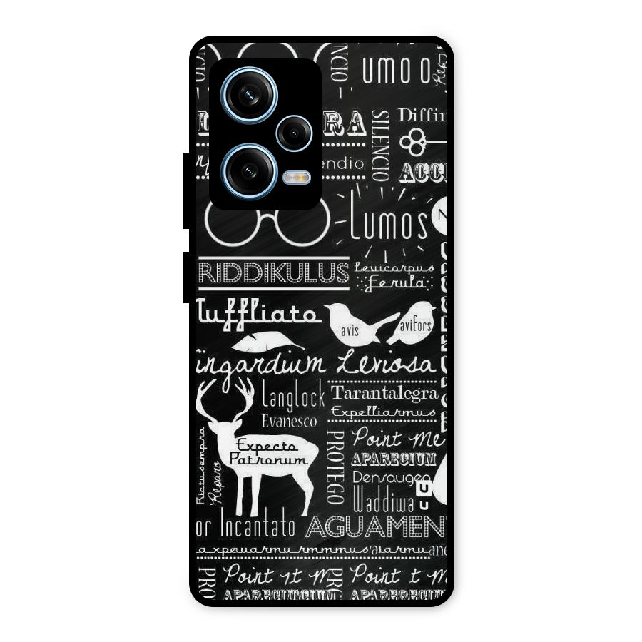 Deer Key Spell Metal Back Case for Redmi Note 12 Pro