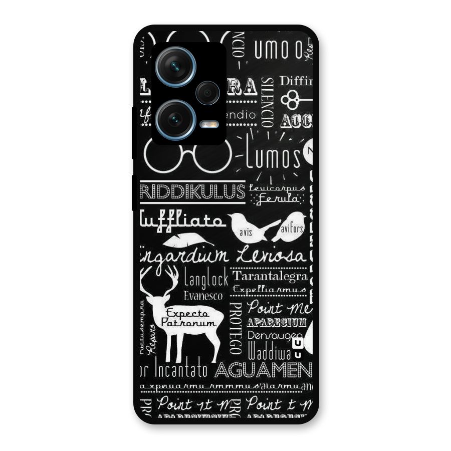 Deer Key Spell Metal Back Case for Redmi Note 12 Pro Plus 5G