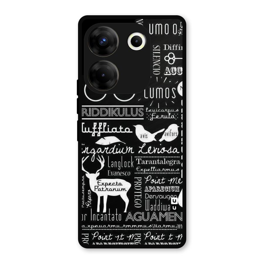 Deer Key Spell Metal Back Case for Tecno Camon 20