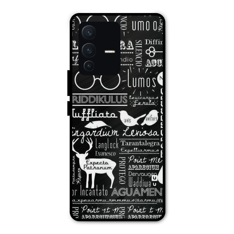 Deer Key Spell Metal Back Case for Vivo V23 Pro