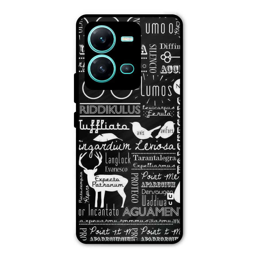 Deer Key Spell Metal Back Case for Vivo V25