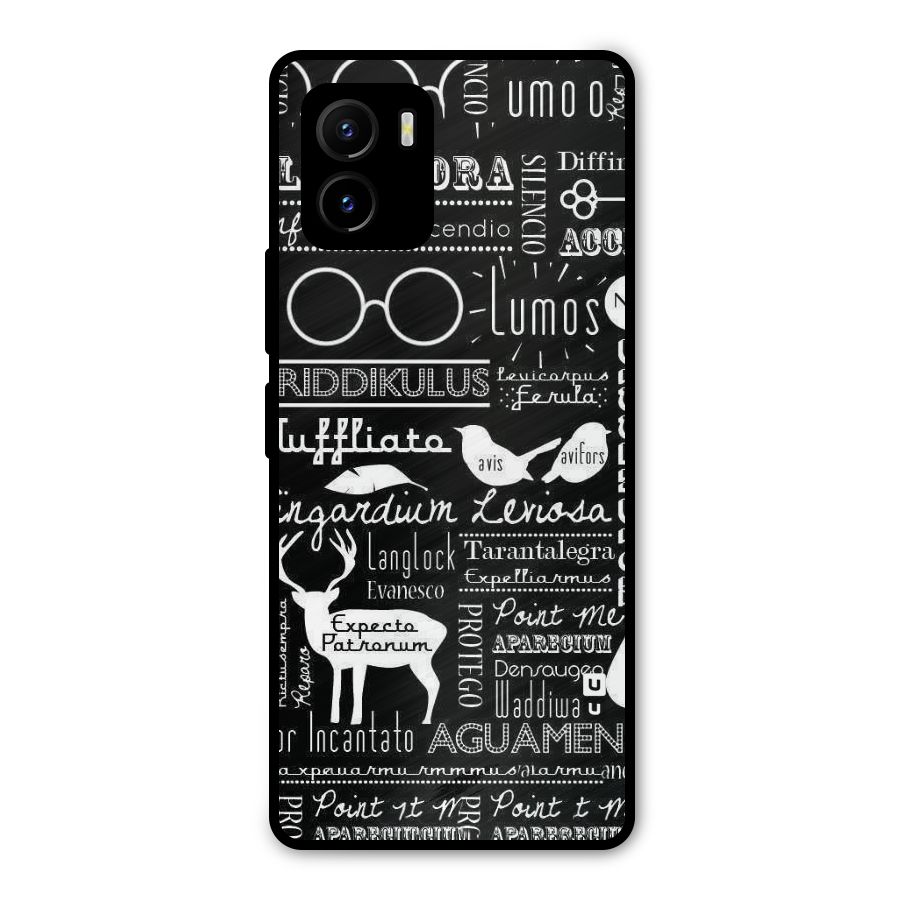 Deer Key Spell Metal Back Case for Vivo Y15s