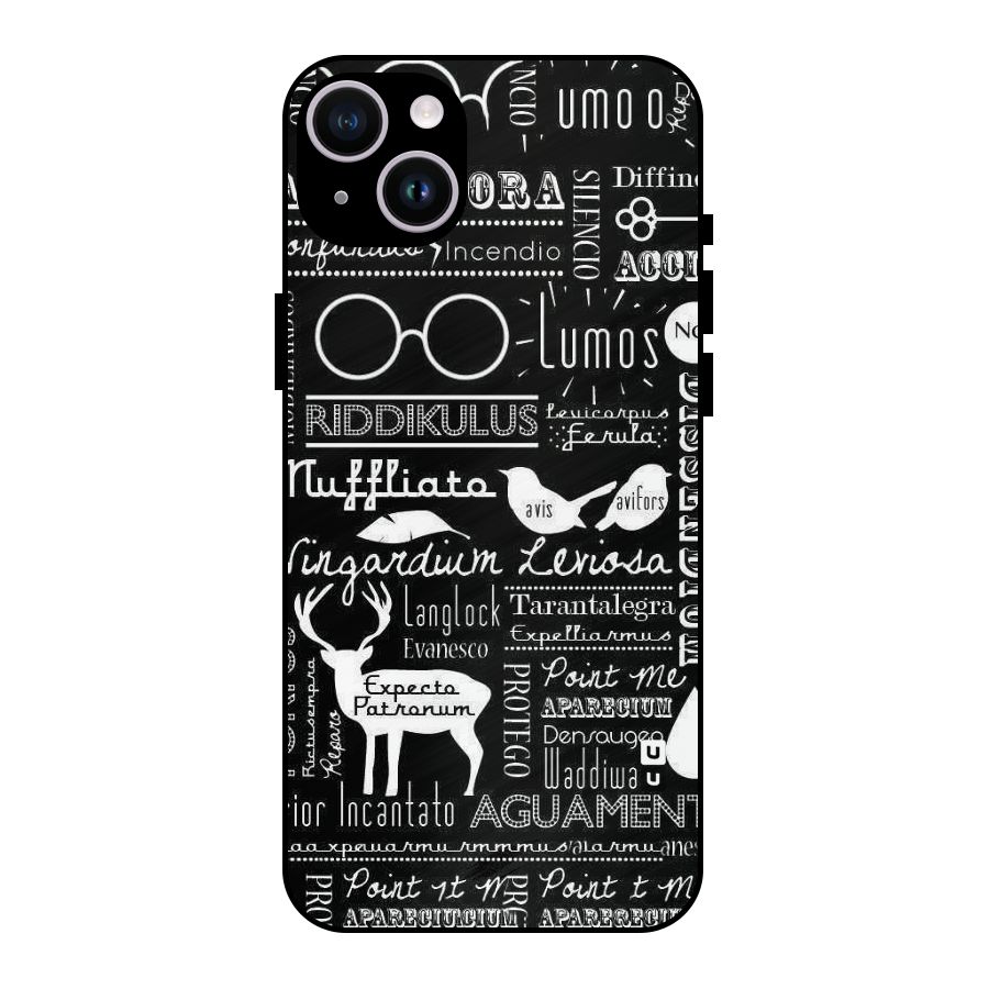 Deer Key Spell Metal Back Case for iPhone 14 Plus