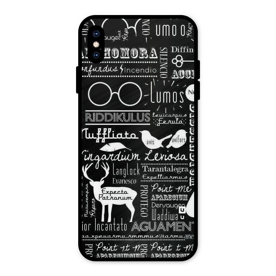 Deer Key Spell Metal Back Case for iPhone XS Max