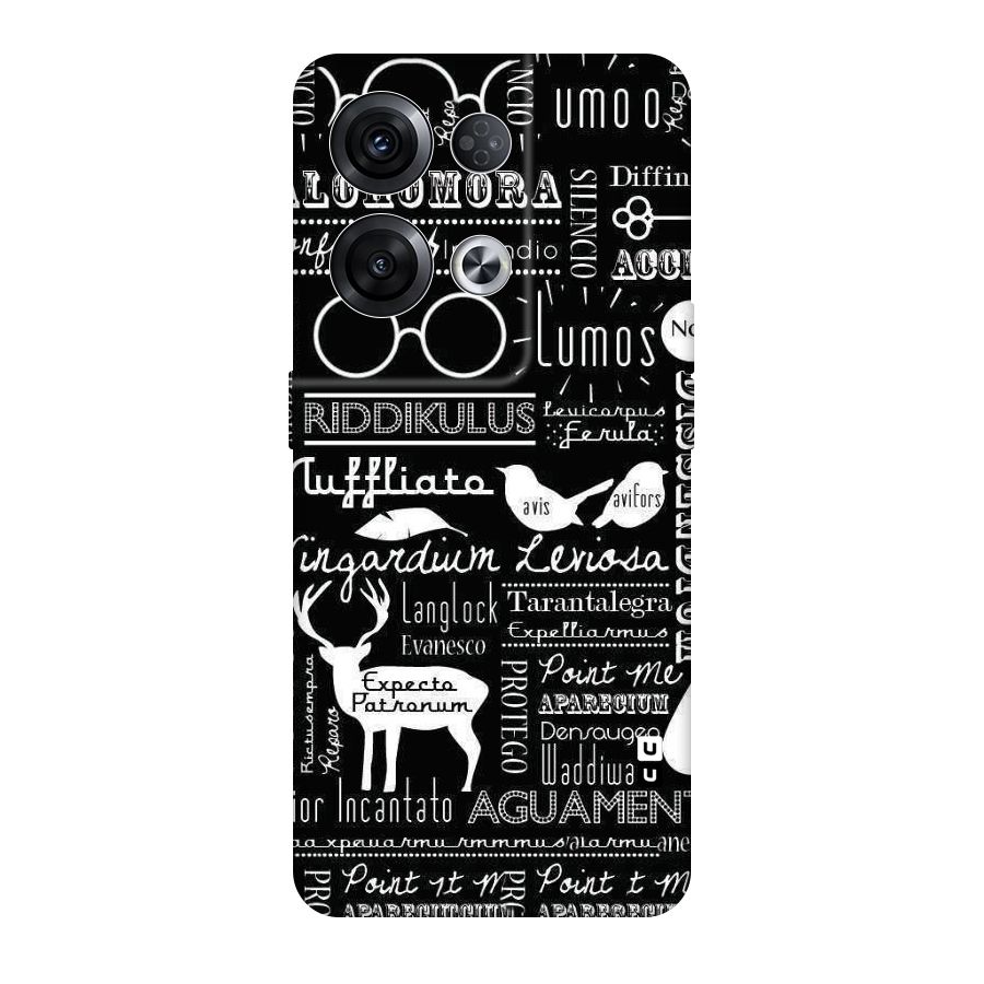 Deer Key Spell Original Polycarbonate Back Case for Oppo Reno8 Pro 5G