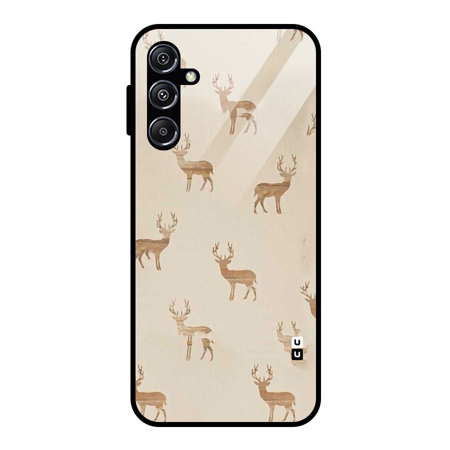 Deer Pattern Glass Back Case for Galaxy M34 5G