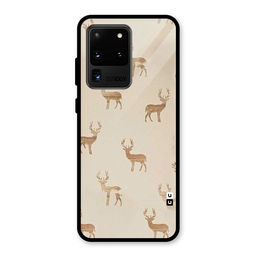 Deer Pattern Glass Back Case for Galaxy S20 Ultra