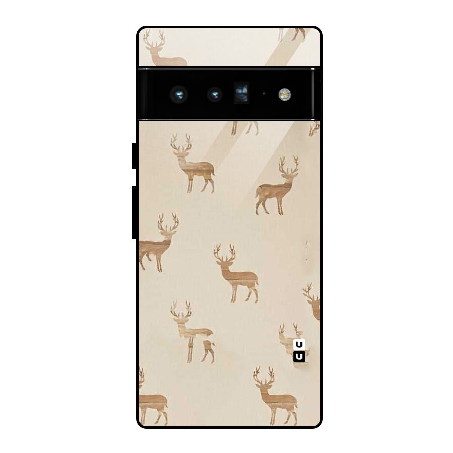 Deer Pattern Glass Back Case for Google Pixel 6 Pro