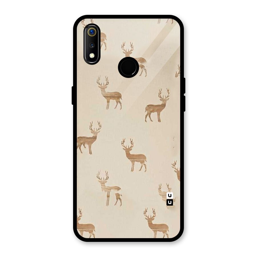 Deer Pattern Glass Back Case for Realme 3i