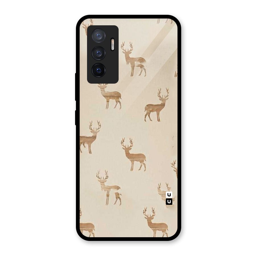 Deer Pattern Glass Back Case for Vivo V23e