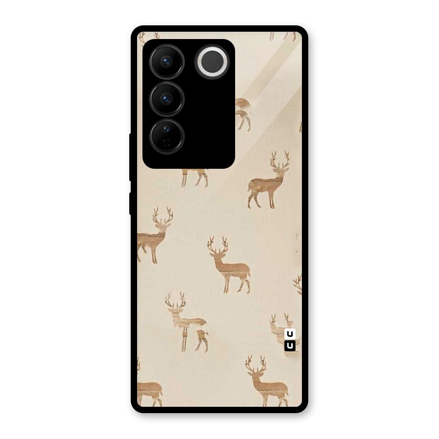 Deer Pattern Glass Back Case for Vivo V27