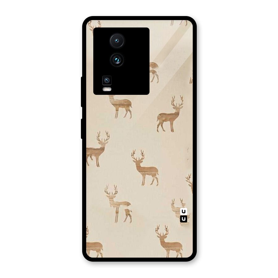 Deer Pattern Glass Back Case for Vivo iQOO Neo 7 Pro