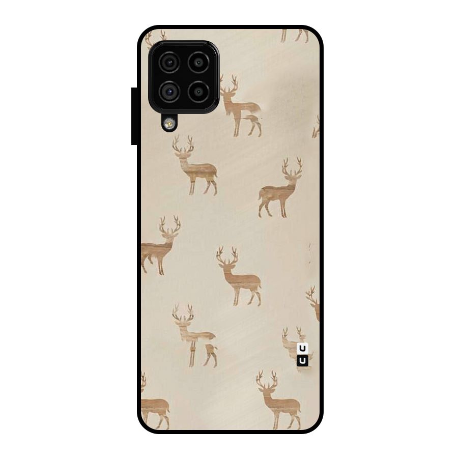 Deer Pattern Metal Back Case for Galaxy A22 4G