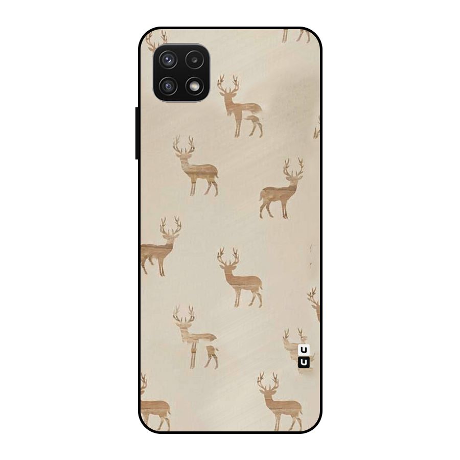 Deer Pattern Metal Back Case for Galaxy A22 5G