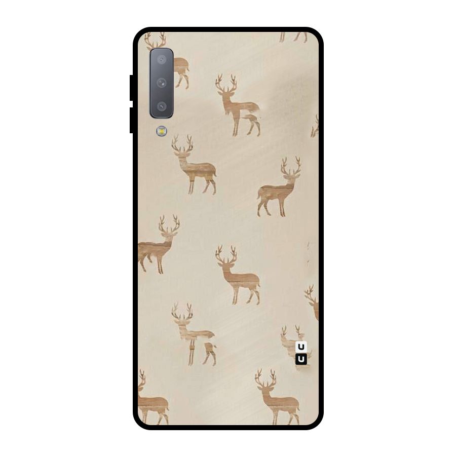 Deer Pattern Metal Back Case for Galaxy A7 (2018)