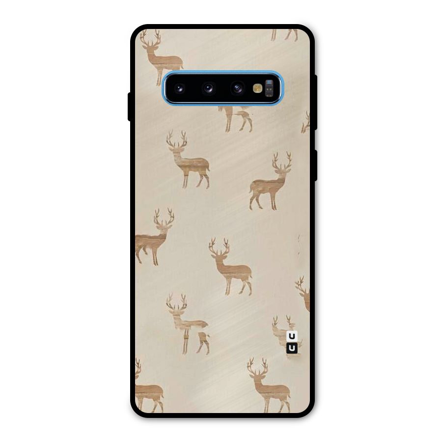 Deer Pattern Metal Back Case for Galaxy S10