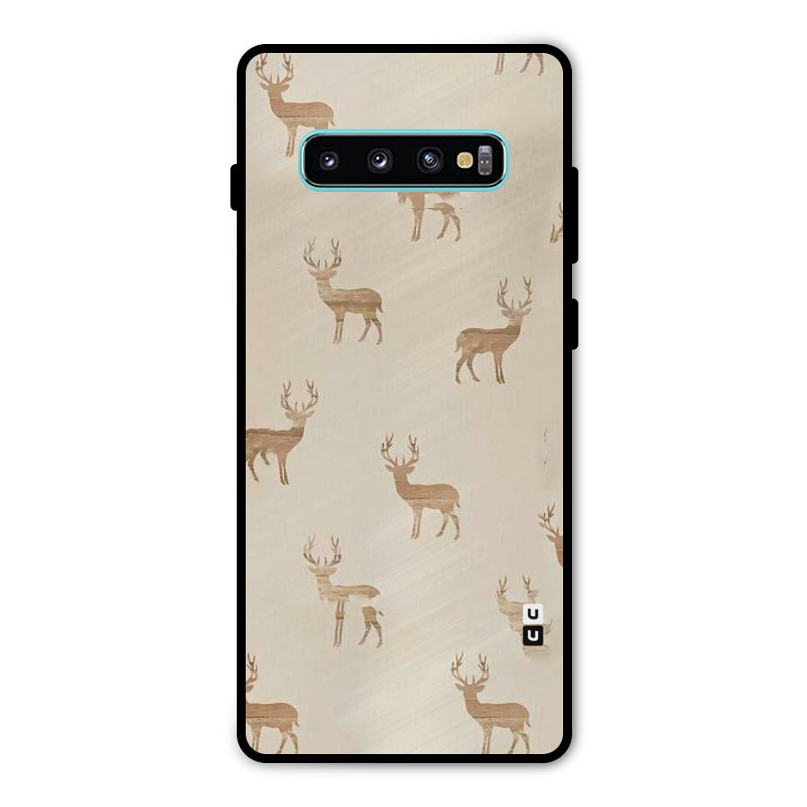 Deer Pattern Metal Back Case for Galaxy S10 Plus