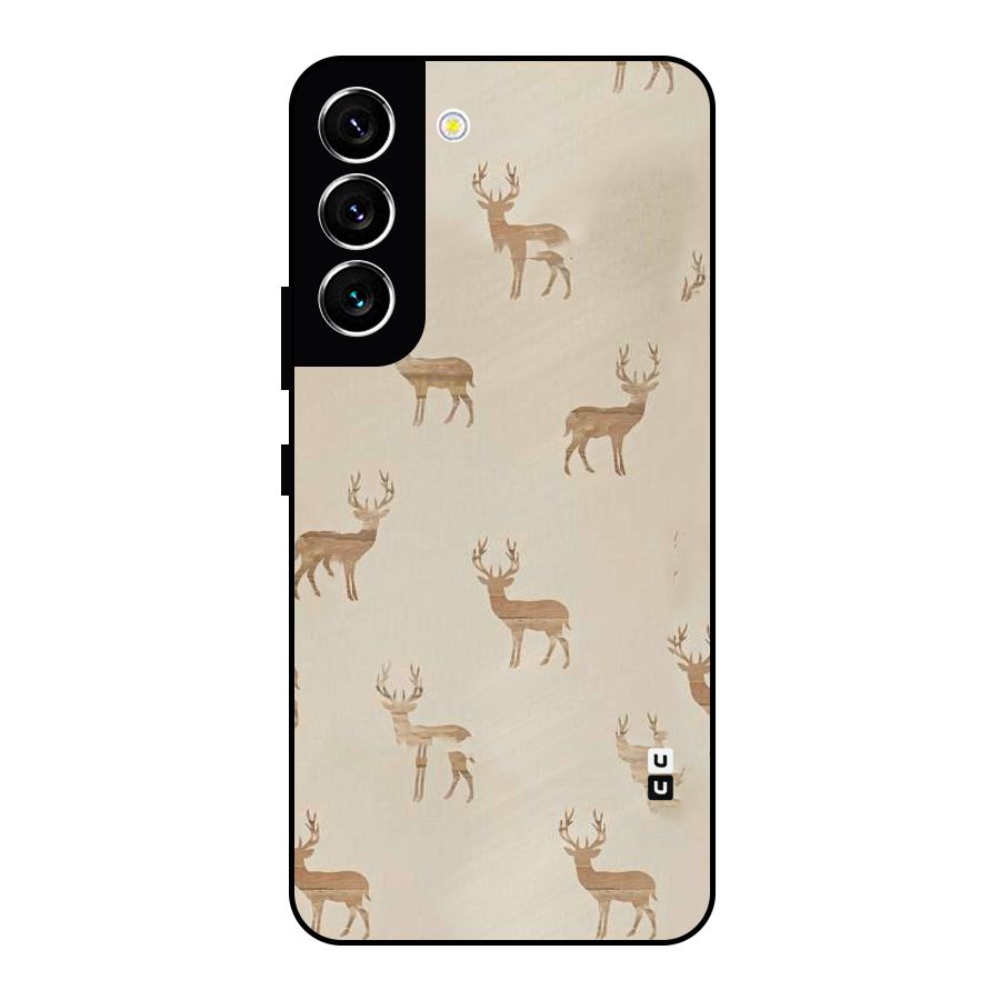 Deer Pattern Metal Back Case for Galaxy S22 5G