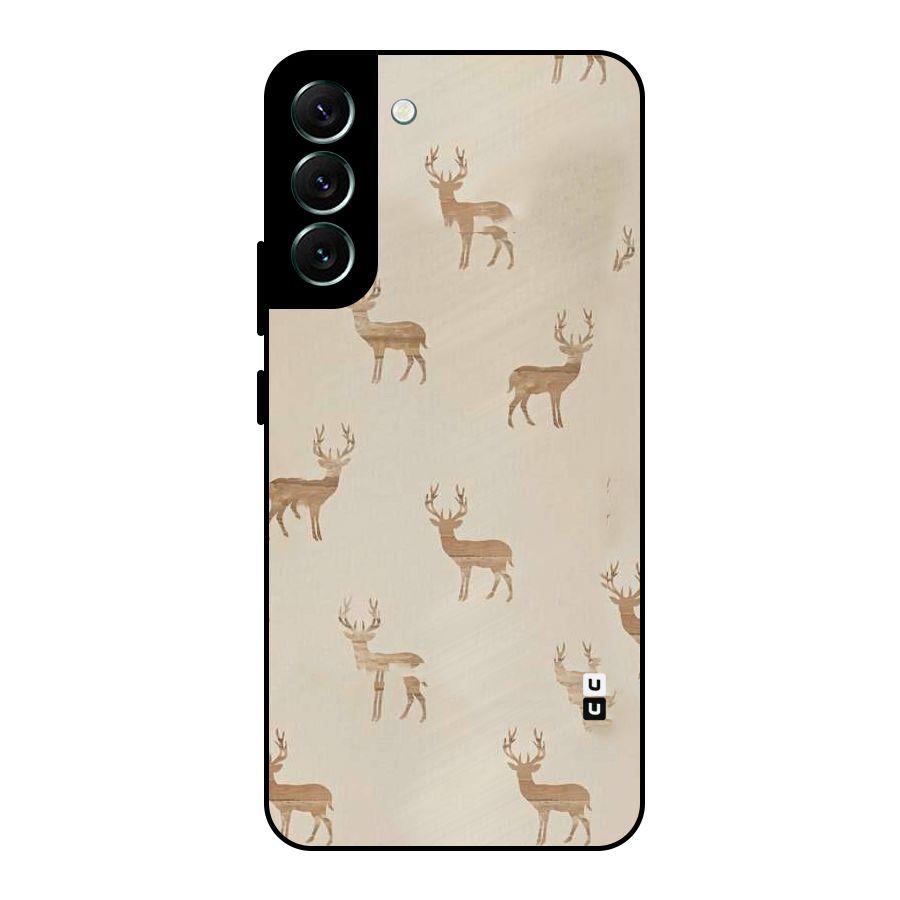 Deer Pattern Metal Back Case for Galaxy S22 Plus 5G