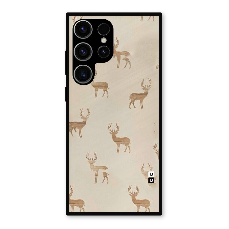 Deer Pattern Metal Back Case for Galaxy S23 Ultra