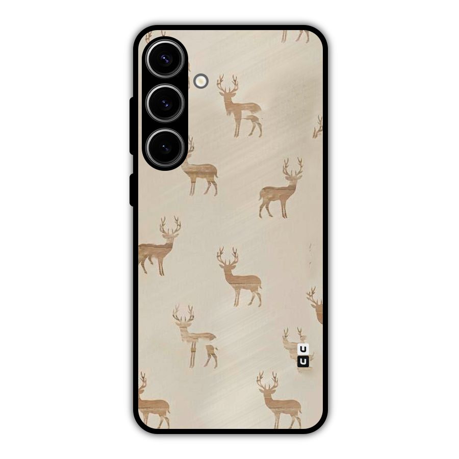 Deer Pattern Metal Back Case for Galaxy S24 Plus