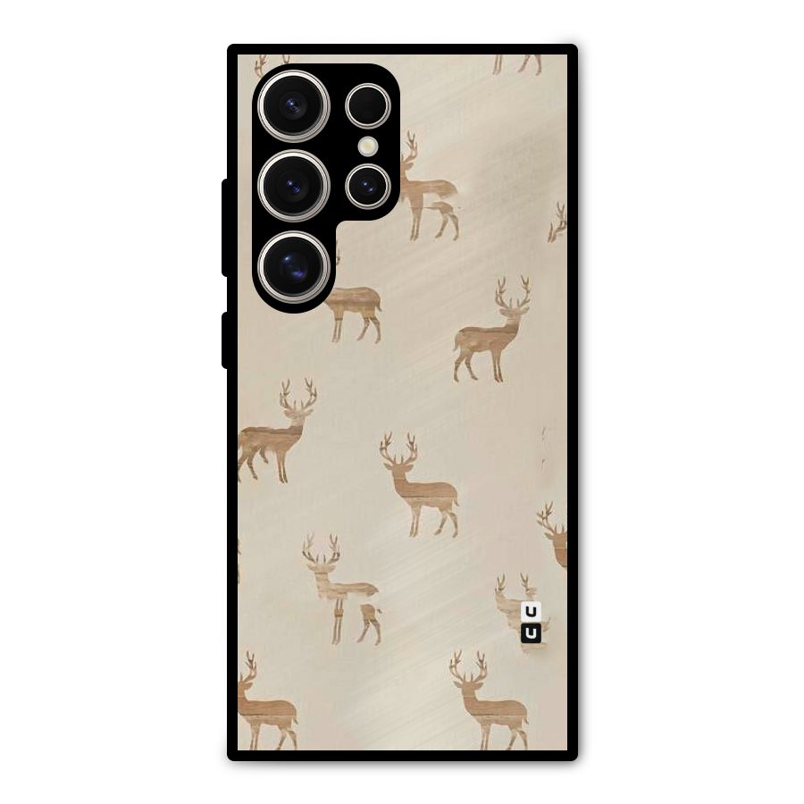 Deer Pattern Metal Back Case for Galaxy S24 Ultra