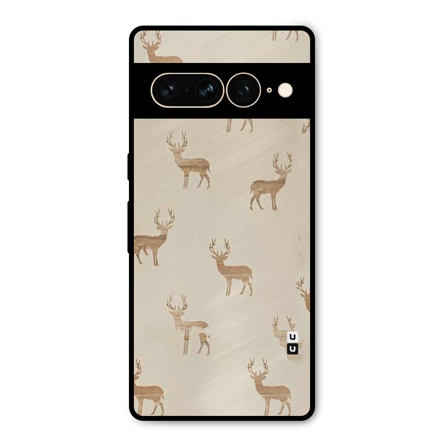Deer Pattern Metal Back Case for Google Pixel 7 Pro