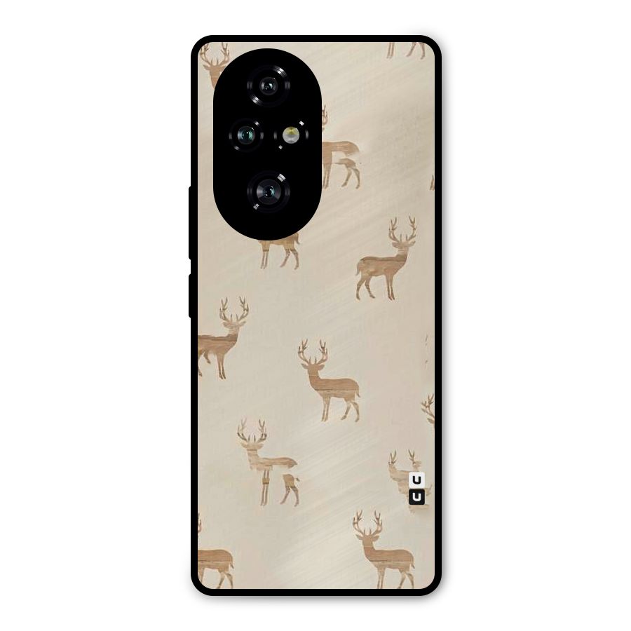 Deer Pattern Metal Back Case for Honor 200 Pro