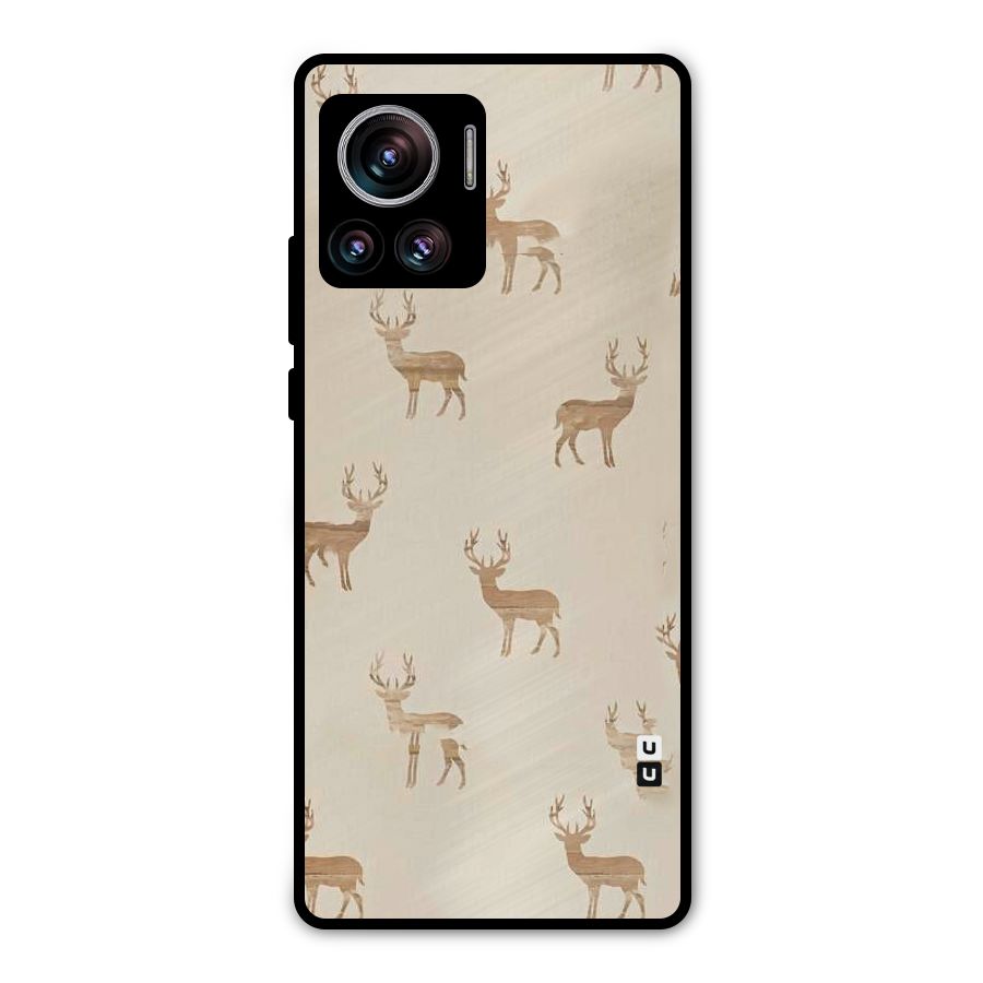 Deer Pattern Metal Back Case for Motorola Edge 30 Ultra