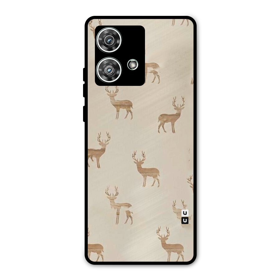 Deer Pattern Metal Back Case for Motorola Edge 40 Neo