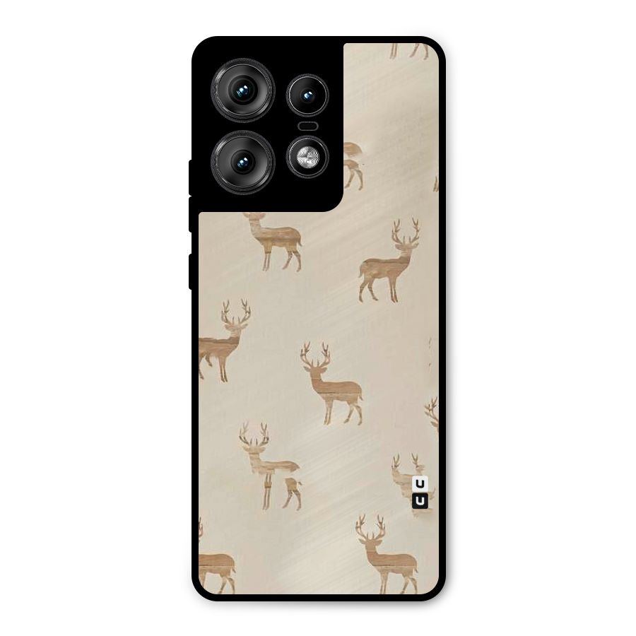 Deer Pattern Metal Back Case for Motorola Edge 50 Pro