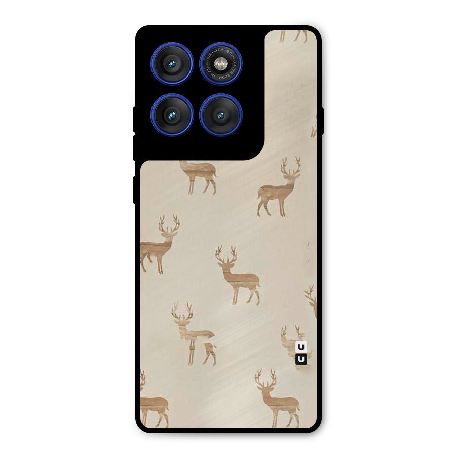Deer Pattern Metal Back Case for Motorola Edge 60 Pro