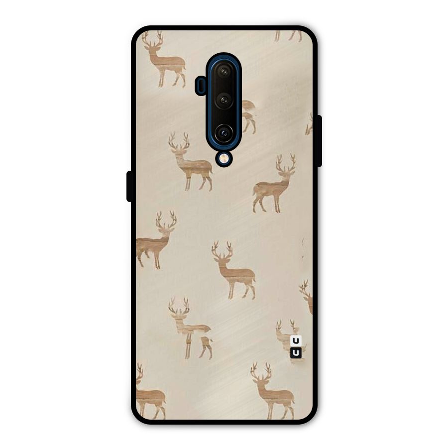 Deer Pattern Metal Back Case for OnePlus 7T Pro