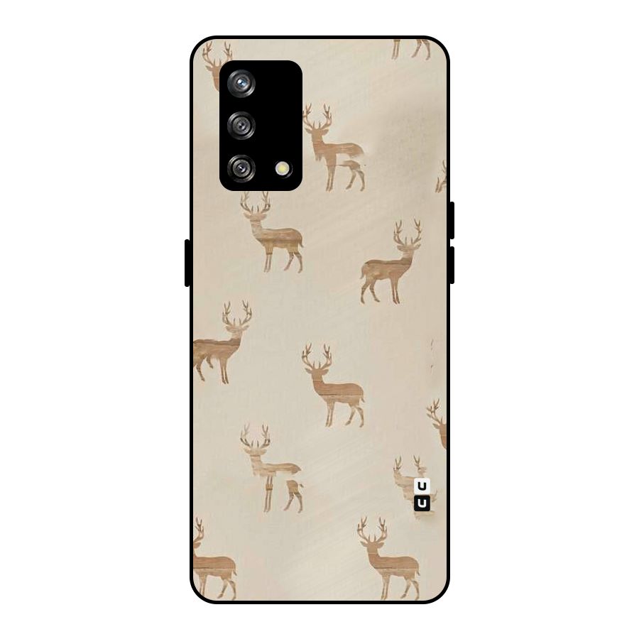 Deer Pattern Metal Back Case for Oppo F19