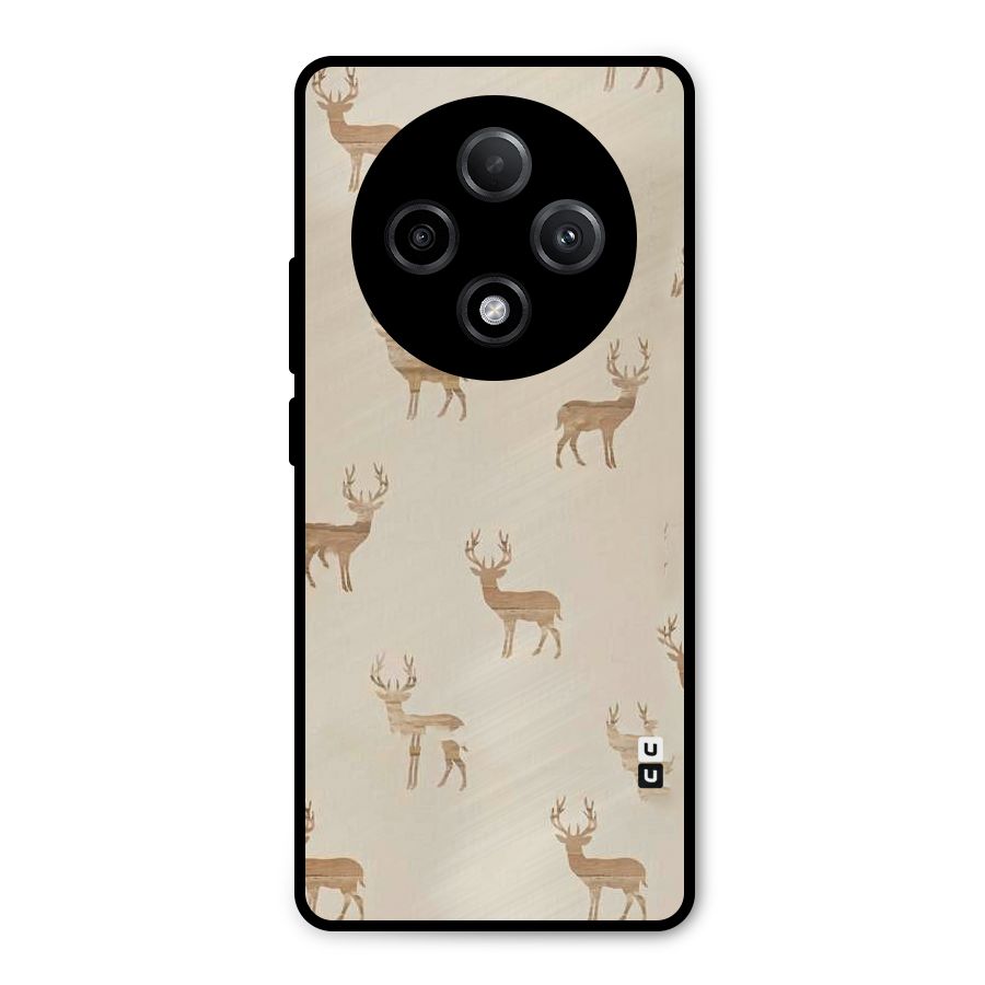 Deer Pattern Metal Back Case for Oppo F27 Pro Plus