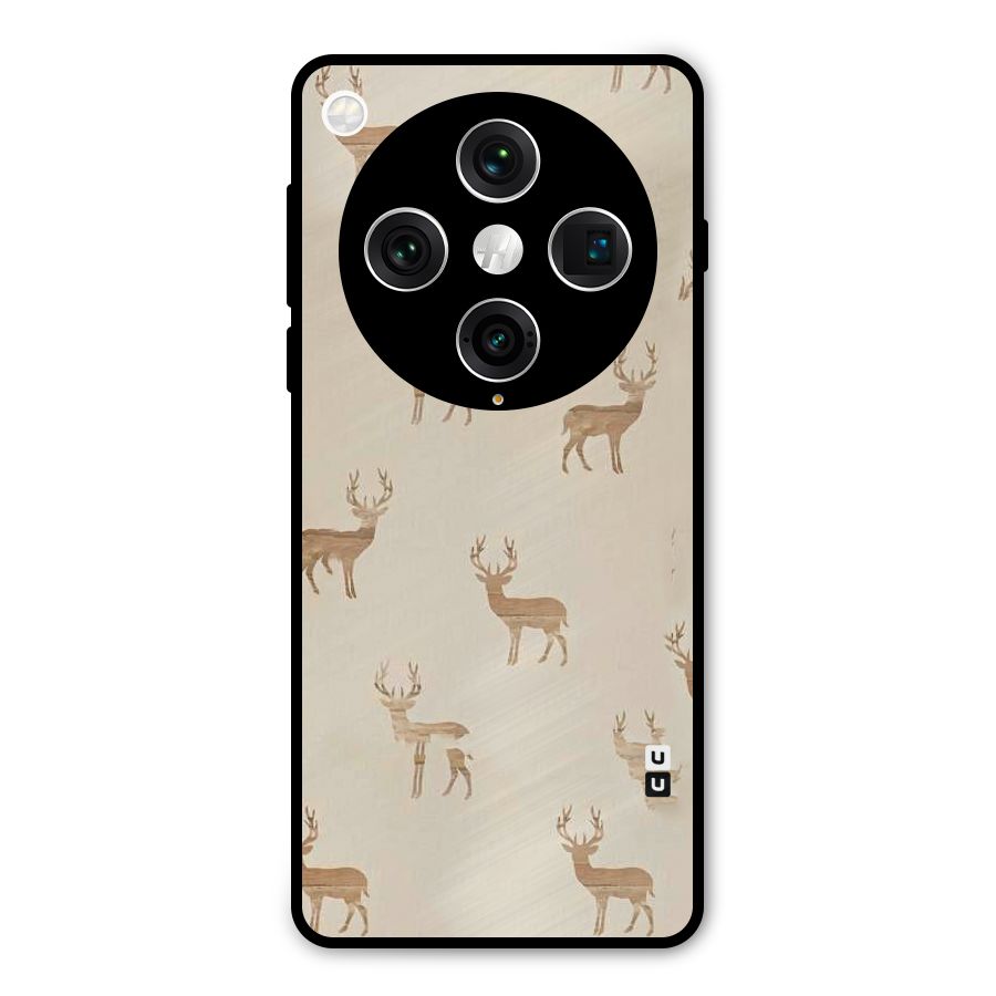 Deer Pattern Metal Back Case for Oppo Find X8 Pro