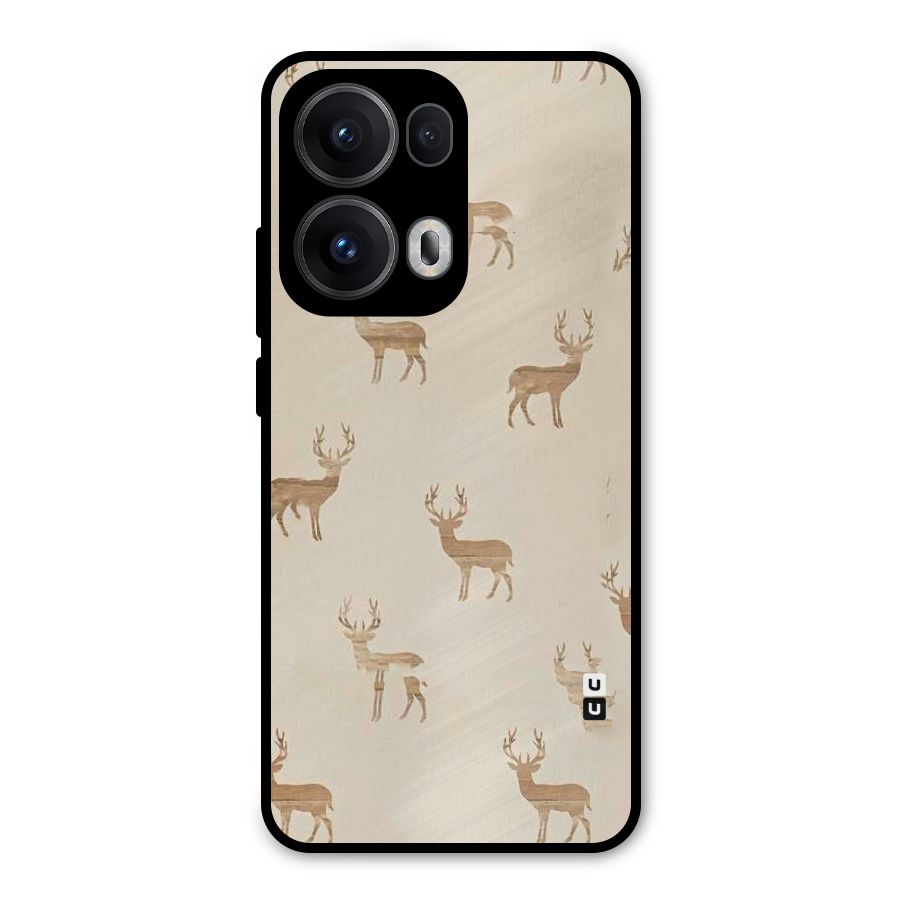Deer Pattern Metal Back Case for Oppo Reno13 Pro