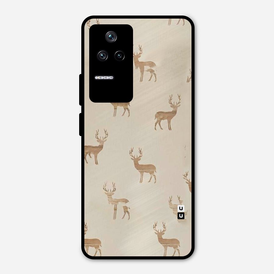 Deer Pattern Metal Back Case for Poco F4 5G