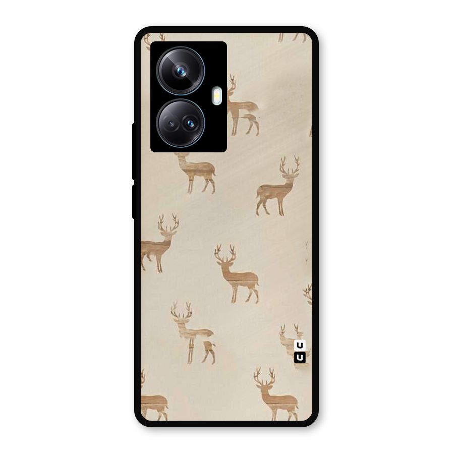 Deer Pattern Metal Back Case for Realme 10 Pro Plus