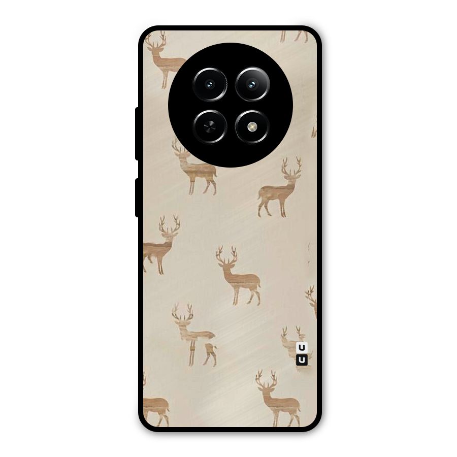 Deer Pattern Metal Back Case for Realme 13