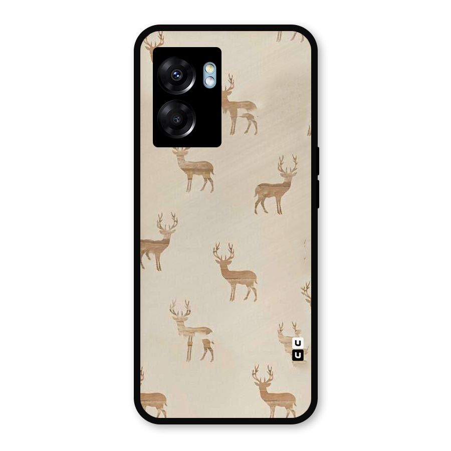 Deer Pattern Metal Back Case for Realme Narzo 50 5G