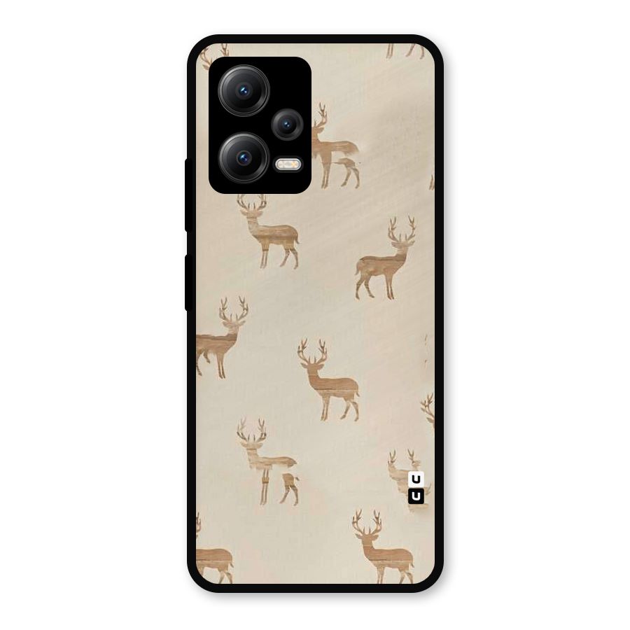 Deer Pattern Metal Back Case for Redmi Note 12 5G